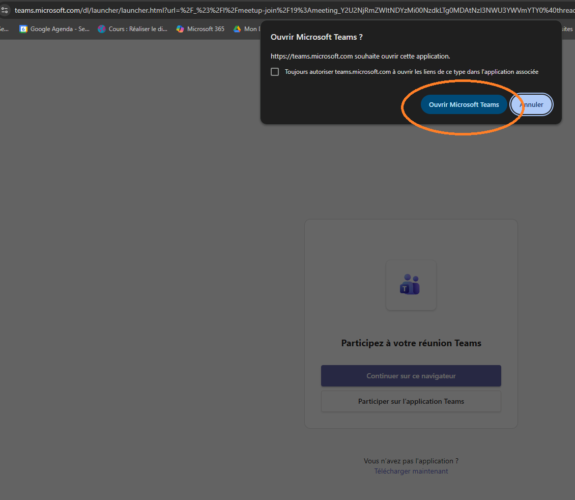 Navigateur Teams